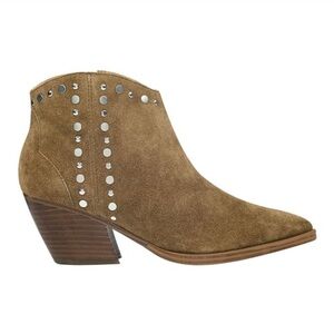 Marc Fisher Deni Studded Bootie Western Ankle Boot Light Natural Suede Size 9.5